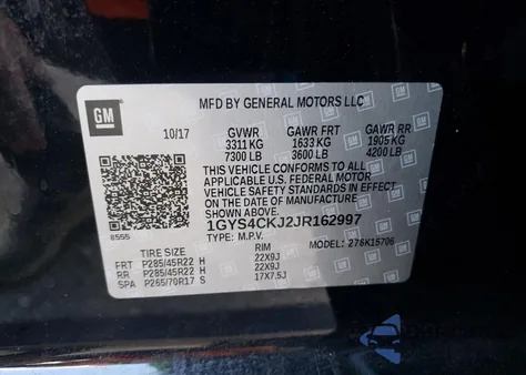 2018 Cadillac Escalade Premium Luxury из США, поврежденный, VIN 1GYS4CKJ2JR162997